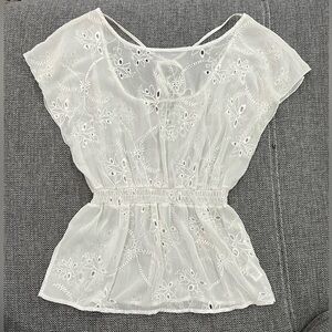 Express Women’s Cinched Waist Eyelet Top (XS)